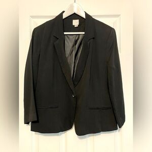 LC Lauren Conrad black 3/4 length 1 button blazer size 14